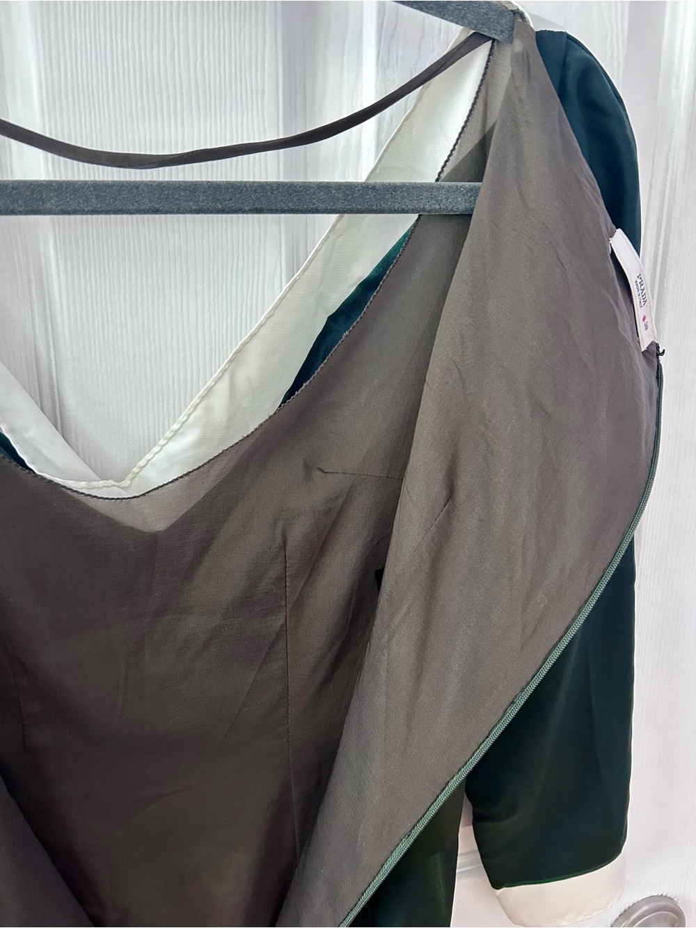 PRADA Dark Green Ombré Midi Dress | 100% Silk | NWOT | Abstract | Asymmetrical - Picture 7 of 10